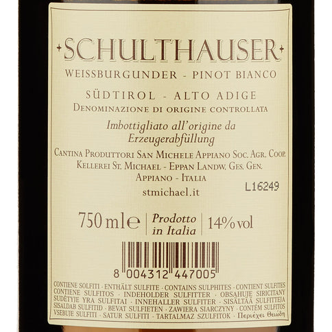 Alto Adige Pinot Bianco DOC "Schulthauser" 2023 - San Michele Appiano