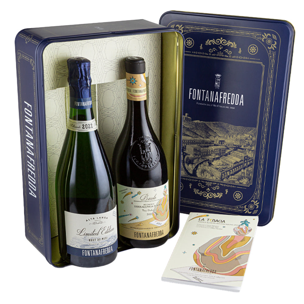 Alta Langa Brut DOCG Limited Edition 2022 + Barolo DOCG del Comune di Serralunga D'Alba 2022 - Fontanafredda (confezione in latta)