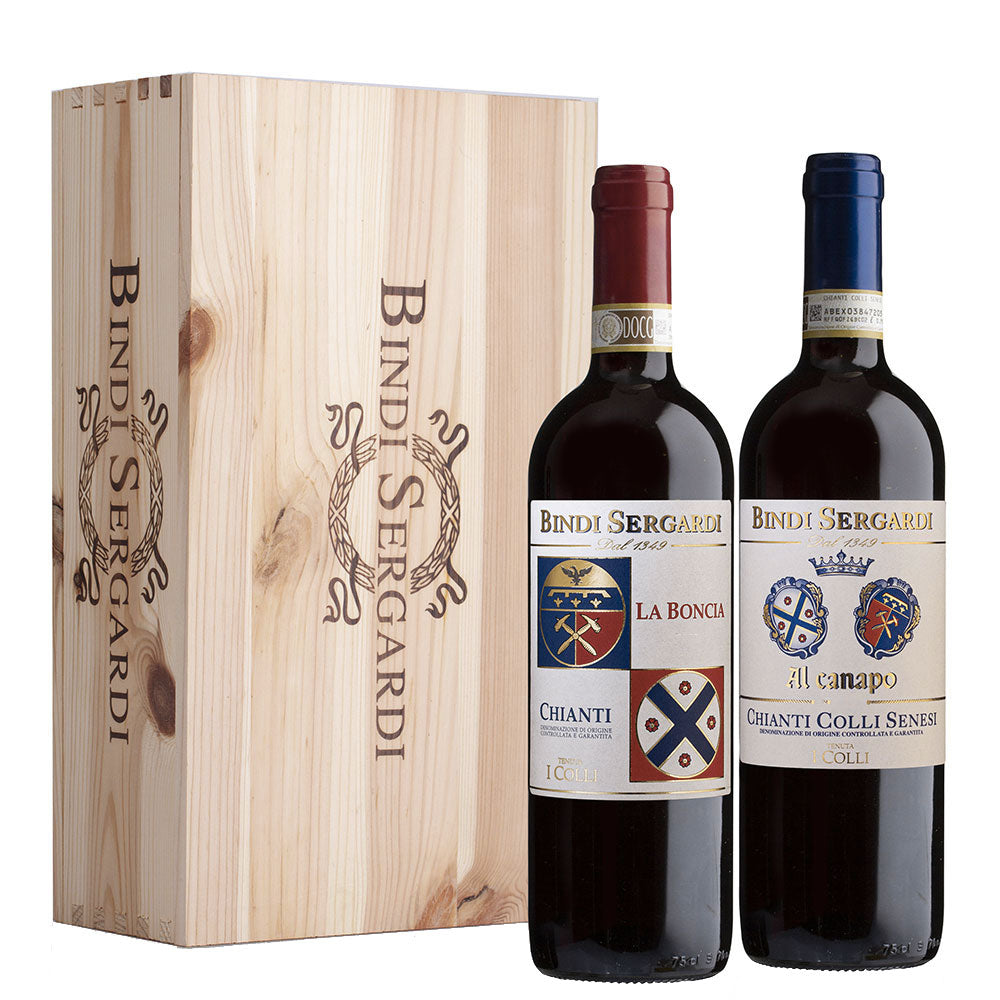 Chianti DOCG “La Boncia” 2023 + Chianti Colli Senesi DOCG “Al Canapo” 2023 - Tenuta I Colli, Bindi Sergardi (cassetta di legno)